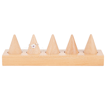 5-Slot Wood Finger Ring Display Stands RDIS-WH0011-08-1