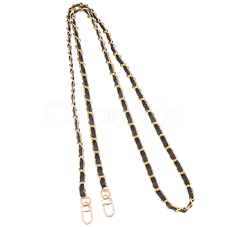 Zinc Alloy with PU Leather Chain Bag Strap AJEW-WH0472-65KCG-1