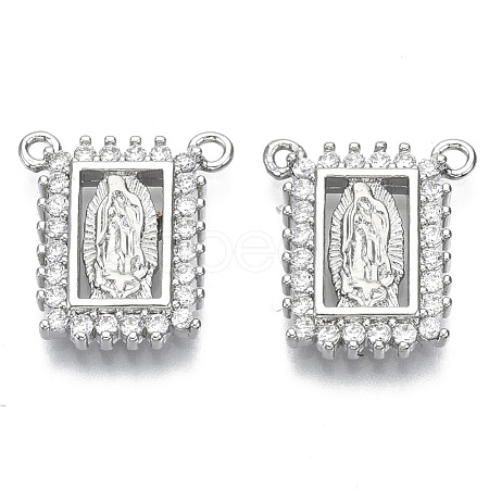 Brass Micro Pave Cubic Zirconia Pendants ZIRC-S061-196P-NF-1