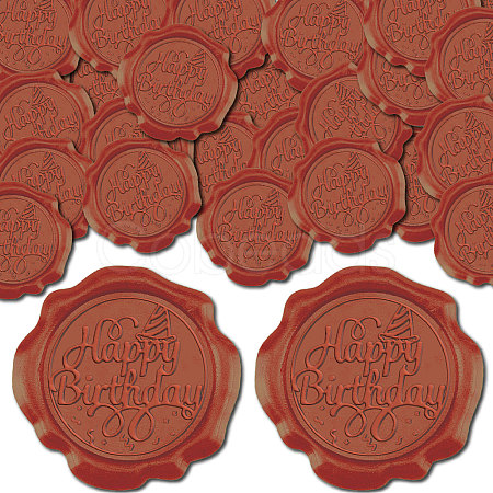 CRASPIRE 100Pcs Happy Birthday Adhesive Wax Seal Stickers DIY-CP0010-54A-1