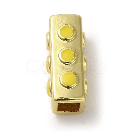 Brass Enamel Tube Beads KK-R162-072G-1