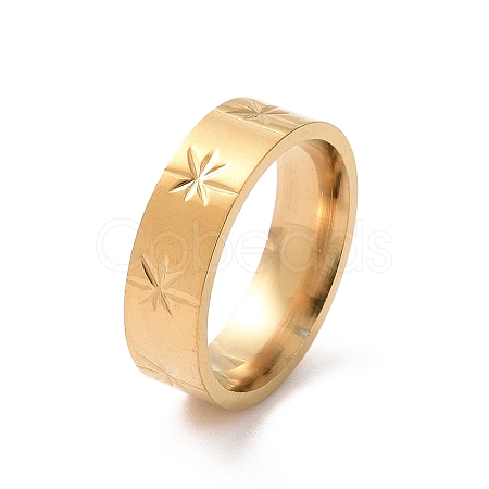 201 Stainless Steel Star Finger Ring for Women RJEW-I089-38G-1