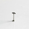 Titanium Steel Threadless Labrets Piercing Jewelry, Nose Studs Body Jewelry, Stainless Steel Color, 8mm, Pin: 1.8mm