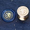 Golden Tone Round Wax Seal Brass Stamp Heads, for Wax Seal Stamp, Mini-Twelve Constellations Series, Virgo, 15x15mm, Hole: 7mm