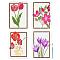 Fingerinspire 1 Set PET Hollow Out Drawing Painting Stencils, for DIY Scrapbook, Photo Album, with 1Pc Art Paint Brushes, Flower, 297x210mm, 4 styles. 1pc/style, 4pcs/bag