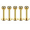 304 Stainless Steel Round Threadless Labrets for Women Men, Golden, Pin: 1.2x10mm, Head: 3mm