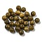 Wood Beads, Undyed, Round, Olive Drab, 10mm, about 750pcs/500g