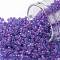 TOHO Round Seed Beads, Japanese Seed Beads, (252FM) Purple Lined Aqua Matte, 11/0, 2.2mm, Hole: 0.8mm, about 3000pcs/10g