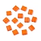 2-Hole Baking Paint Glass Seed Beads, Rectangle, Dark Orange, 5x4.5~5.5x2~2.5mm, Hole: 0.5~0.8mm