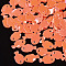 Ornament Accessories, PVC Plastic Paillette/Sequins Charms, Fish, Coral, 8x5x0.3mm, Hole: 0.8mm, about 25000pcs/500g