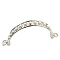 Arch Shaped Zinc Alloy & Plastic Pearl Bag Handles, for DIY Bag Making, Platinum, 50x113x15mm