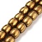 Synthetic Magnetic Hematite Beads Strands, Long-Lasting Plated, Barrel, Golden Plated, 8~8.5x7.5~8mm, Hole: 1mm, about 51pcs/strand, 16.54''(42cm)