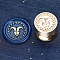 Golden Tone Round Wax Seal Brass Stamp Heads, for Wax Seal Stamp, Mini-Twelve Constellations Series, Aries, 15x15mm, Hole: 7mm