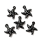 Handmade Lampwork Pendants, Bumpy, Starfish, Black, 35~38x31~32x8~9mm, Hole: 2~4mm