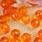 Transparent Acrylic Beads, Round, Orange, 20mm