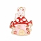 Alloy Enamel Pendants, Rabbit with Mushroom House Charm, Red, 30.5x23x1mm, Hole: 2mm