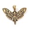 Ion Plating(IP) 304 Stainless Steel Pendants, Butterfly with Skull Charm, Antique Golden, 35.5x43x5.8mm, Hole: 4.8mm