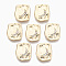 Alloy Charms, with Crystal Rhinestone, Cadmium Free & Nickel Free & Lead Free, Rounded Square, Real 18K Gold Plated, 14x11.5x2mm, Hole: 1.2mm