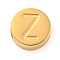 Ion Plating(IP) 304 Stainless Steel Beads, Flat Round with Letter, Golden, Letter Z, 8x3mm, Hole: 1.6mm