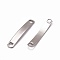 Tarnish Resistant Rectangle 304 Stainless Steel Links connectors, Stainless Steel Color, 33.5x5x1mm, Hole: 3x3mm