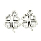 Tibetan Style Alloy Pendants, Lead Free & Cadmium Free, Clover, Antique Silver, 16.5x11.5x1.5mm, Hole: 2mm