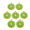 Light Gold Alloy Enamel Pendants, Cadmium Free & Nickel Free & Lead Free, Lime Slice, Yellow Green, 26x23x2mm, Hole: 2mm