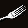 Word Pattern Stainless Steel Fork AJEW-WH0191-006-3