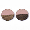 Transparent Resin & Walnut Wood Pendants X-RESI-S358-02B-H40-2