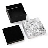 Flower Print Cardboard Paper Jewelry Storage Boxes CON-P022-01C-2