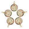 5Pcs Brass Micro Pave Colorful Cubic Zirconia Pendants ZIRC-SZ0003-25-1