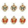 6Pcs 2 Style Rack Plating Brass Enamel Pendants KK-SZ0006-13-1