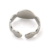 Oval 304 Stainless Steel Open Cuff Rings STAS-Z060-05P-4