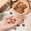 Fashewelry 22Pairs 11 Style Walnut Wood Stud Earring Findings MAK-FW0001-01-6