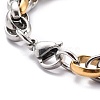 304 Stainless Steel Rope Chain Bracelet for Men Women X-BJEW-Z011-19GP-3