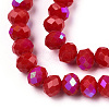 Electroplate Opaque Solid Color Glass Beads Strands EGLA-A034-P8mm-L21-2