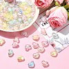 100Pcs 5 Colors Transparent Acrylic Beads TACR-YW0008-10-4