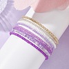 8Pcs 8 Color Glass Seed Beaded Stretch Bracelets Set for Women BJEW-JB09661-03-2