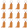 PandaHall Elite 12Pcs Bamboo Laser Engraving Rectangle Keychains KEYC-PH0002-04-1