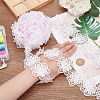 Organza Lace Trim with Resin Imitation Pearl Beads OCOR-WH0085-53C-3