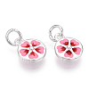925 Sterling Silver Enamel Charms X-STER-T004-04S-4