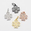 CZ Brass Micro Pave Cubic Zirconia Clover Charms ZIRC-L018-12-1