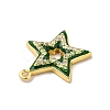 Brass Micro Pave Cubic Zirconia Charms KK-P230-08G-4