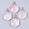 Natural Rose Quartz Pendants G-T131-27E-1