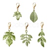 Painting Alloy Leaf Pendant Decorations HJEW-JM01873-1