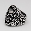 Unique Retro Halloween Jewelry Skull Rings for Men RJEW-F006-187-2