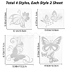 Gorgecraft 8Sheets 4 Style Waterproof Plastic Car Stickers DIY-GF0005-52-2