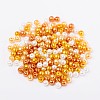 Caramel Mix Pearlized Glass Pearl Beads HY-PH0006-4mm-02-2
