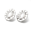 304 Stainless Steel Flat Round Stud Earrings for Women EJEW-M028-03P-2