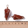 Natural Red Jasper Copper Wire Wrapped Big Pendants G-B073-02RG-05-3