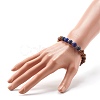 Natural Wenge Wood Stretch Bracelet for Men Women BJEW-JB06759-4